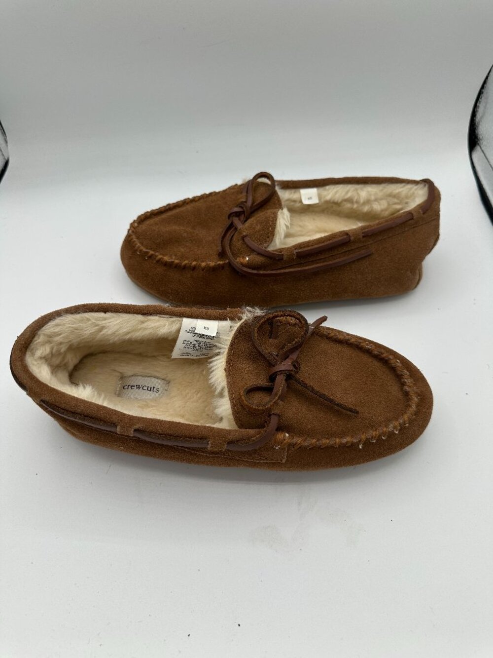 Crewcuts by J.Crew Faux-Shearling Lining Leather Moccasins Kids 5